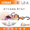 按下紅色按鈕釋放摩托車自動布猴的織帶